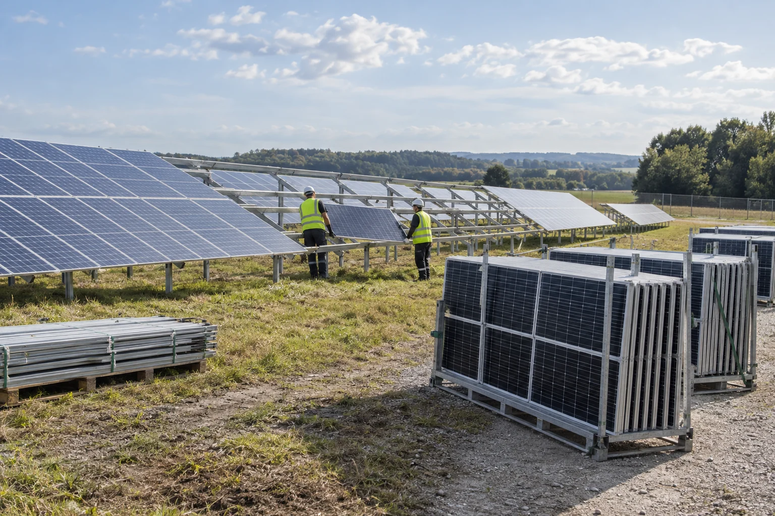 Modulrückbau im Solarpark mit gesicherter Bereitstellung der Altmodule