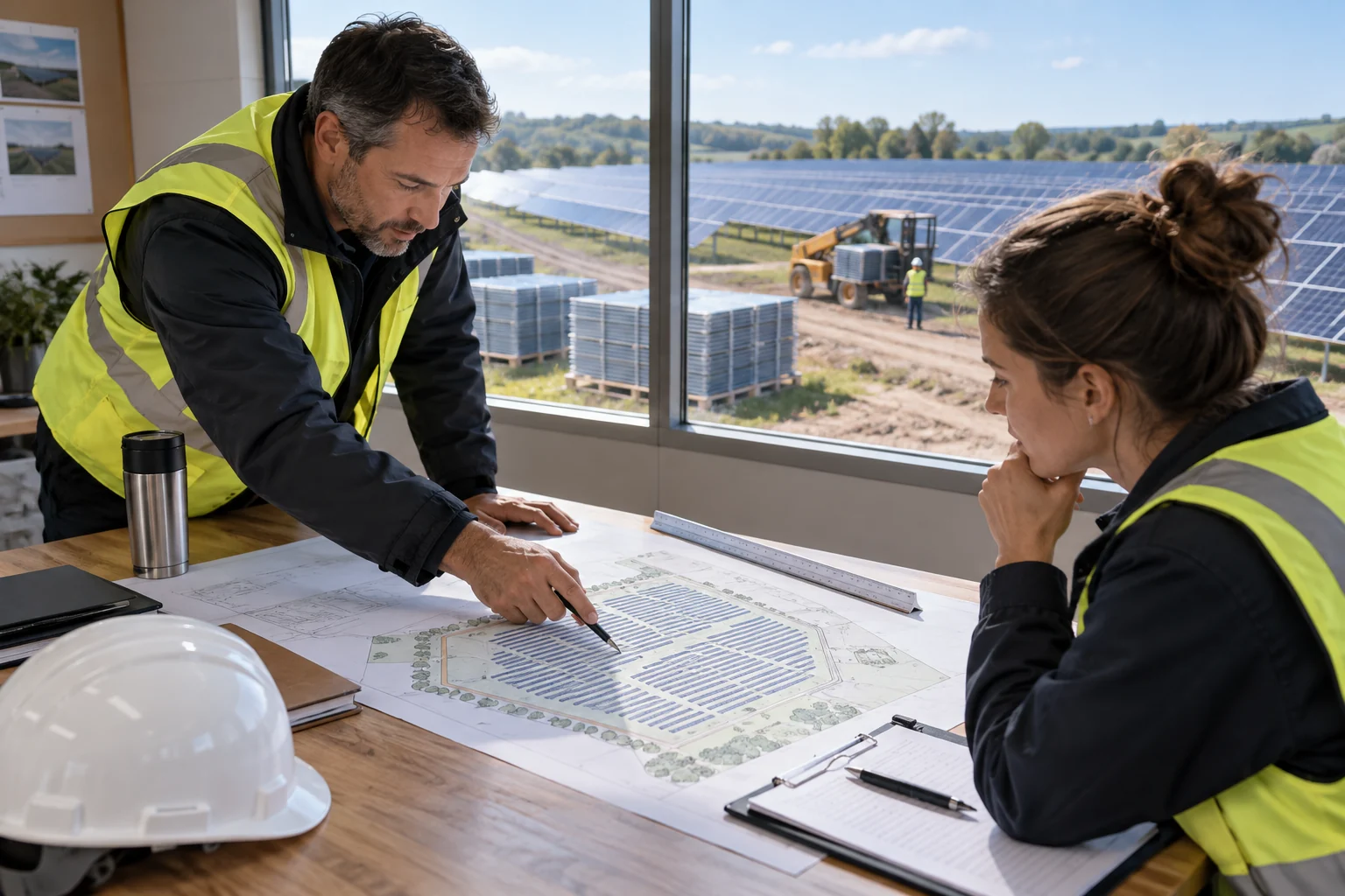 Projektunterlagen und Lageplan zur Leistungsabgrenzung beim Solarpark-Rückbau